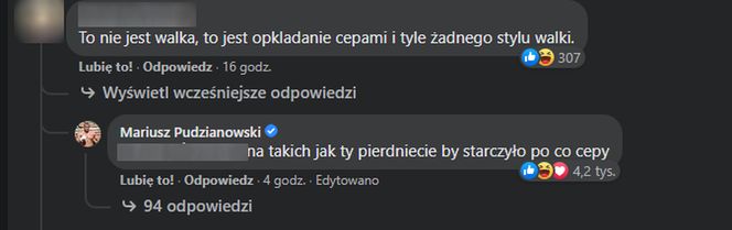 Pudzianowski odpowiada hejterowi