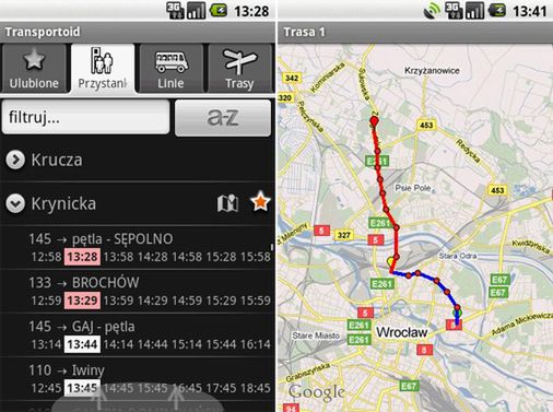 Transportoid – kieszonkowy rozkład jazdy komunikacji miejskiej dla Androida 2