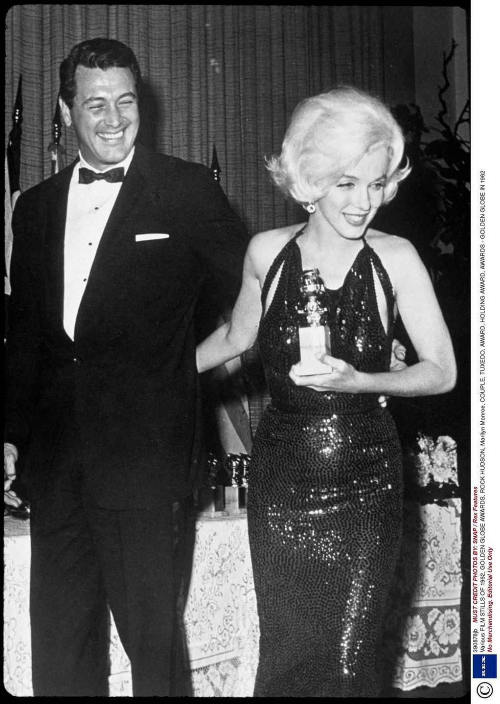 Marilyn Monroe w sukni Norman Norell - Złote Globy 1962, najpiękniejsze kreacje wszech czasów