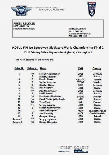 Dokument FIM przesłany do organizatorów