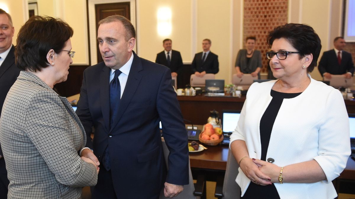 Ewa Kopacz, Grzegorz Schetyna i Teresa Piotrowska <br>podczas posiedzenia rządu