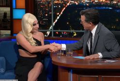 Lady Gaga w "The Late Show". Pije tequilę razem ze Stephenem Corbenem