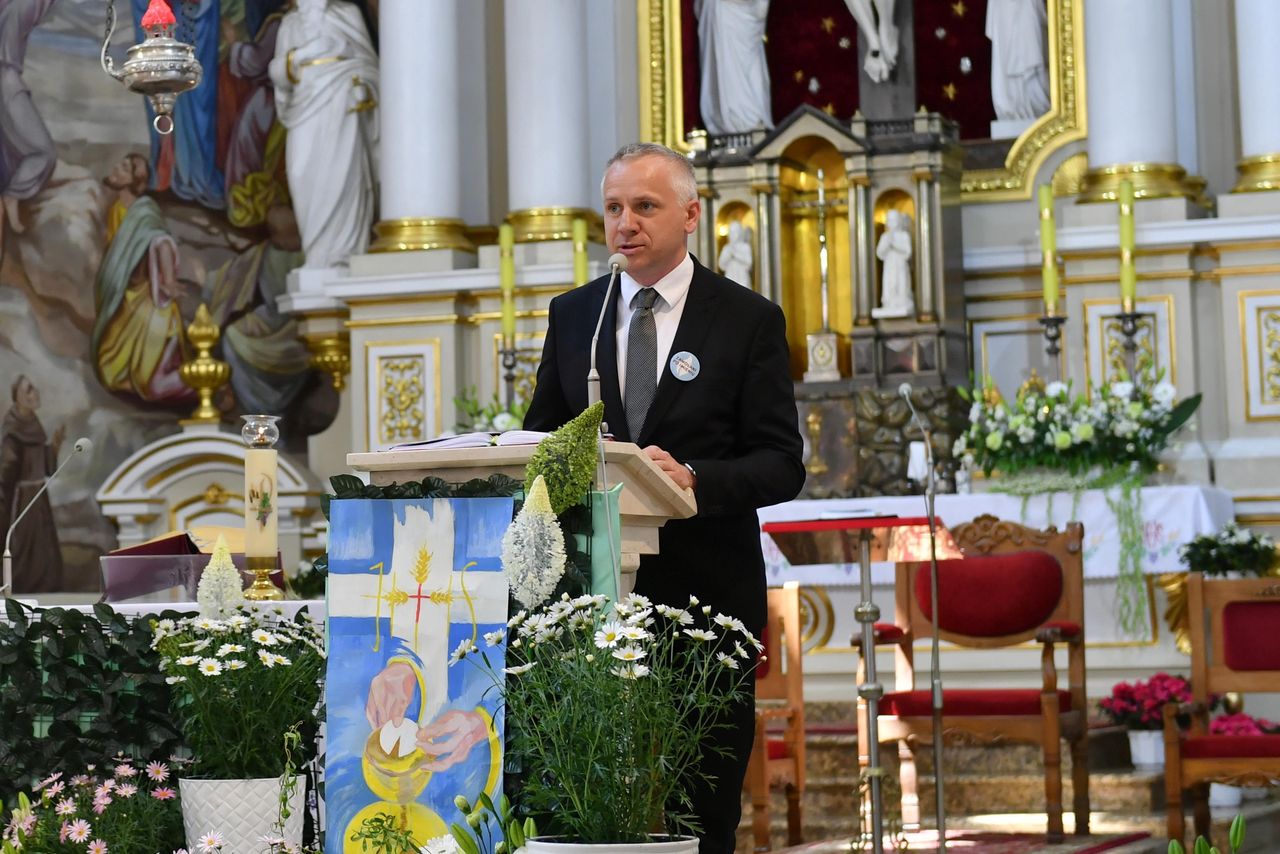 Obecny prezes Mostostalu Siedlce Tomasz Hapunowicz. Zdjęcie z okresu, kiedy piastował urząd wójta gminy Zbuczyn 