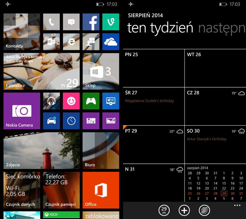Tapeta na ekranie główny i nowa aplikacja kalendarza