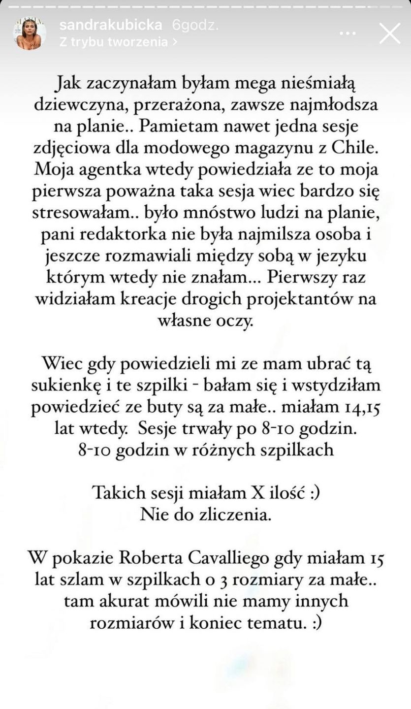 Sandra Kubicka tłumaczy się za swoje stopy