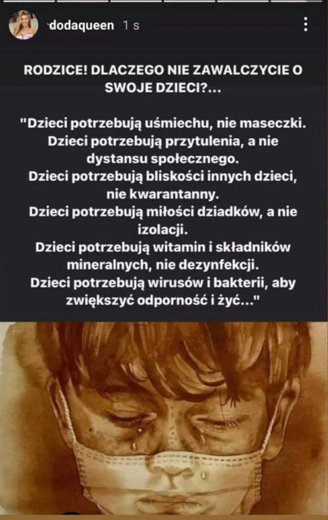 Wpis z InstaStories Dody
