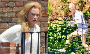 Nicole Kidman POZBAWIONA PERUKI i MAKIJAŻU bryka po ogrodach w Portofino. Poznalibyście ją? (ZDJĘCIA)