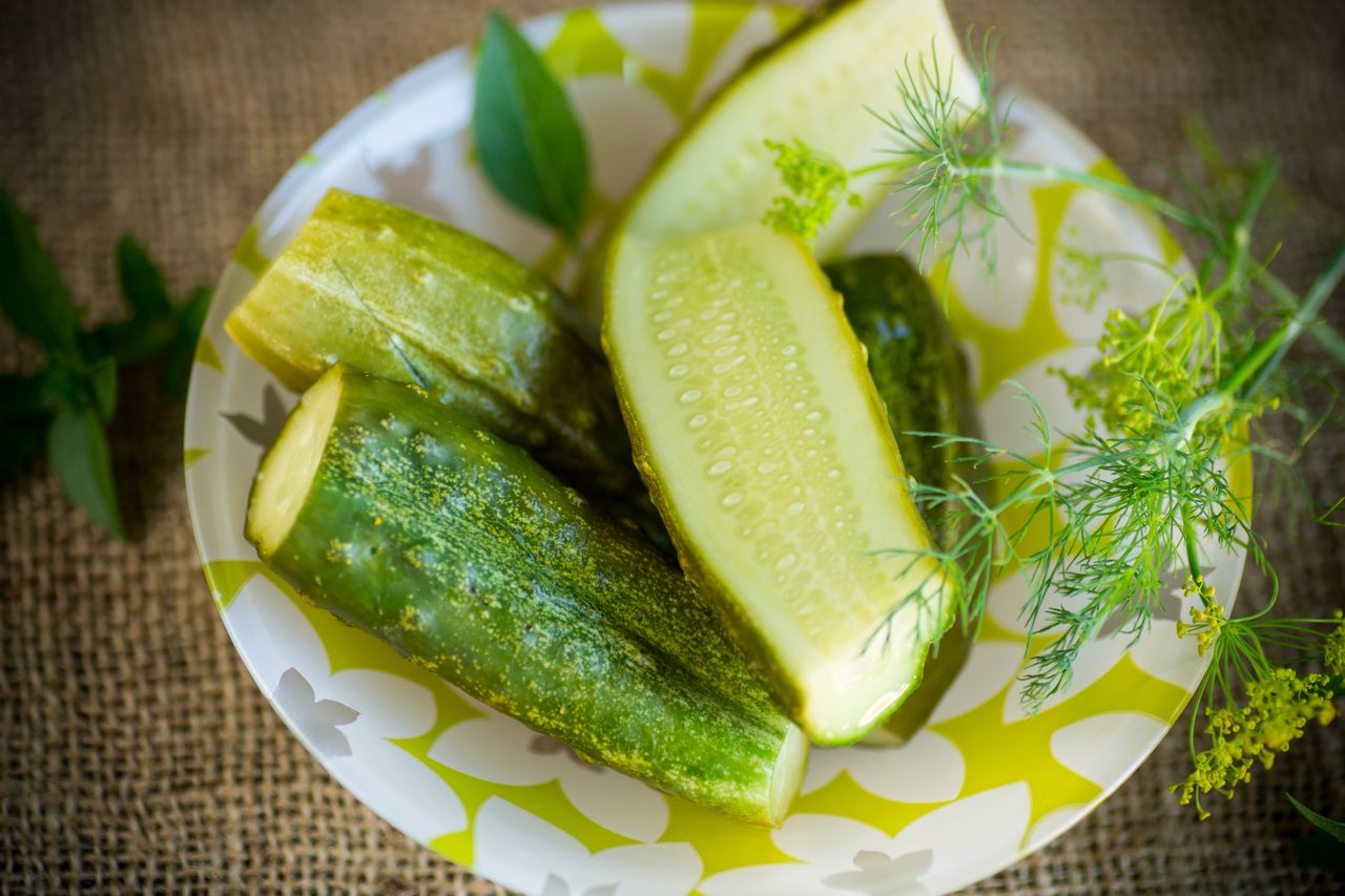 Lightly salted cucumbers