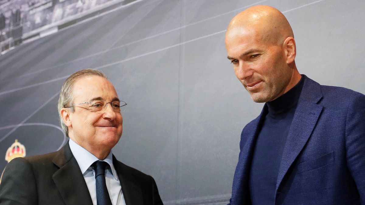 Na zdjęciu od lewej Florentino Perez i Zinedine Zidane