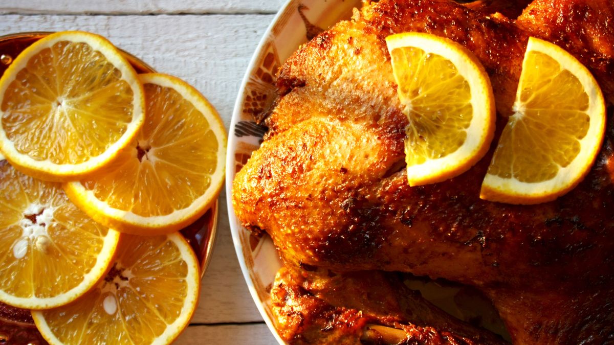 Kaczka pieczona w pomarańczach