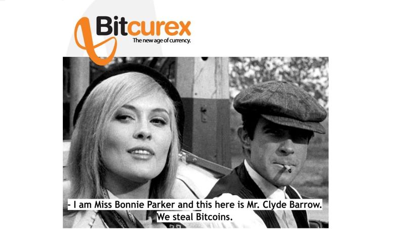 Slajd Bitcurex promujący handel bitcoinami ze stycznia 2014 roku.