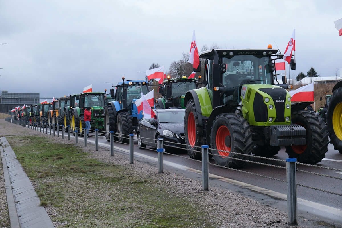 Protest rolników na obwodnicy Lublina - węzeł Lublin Węglin