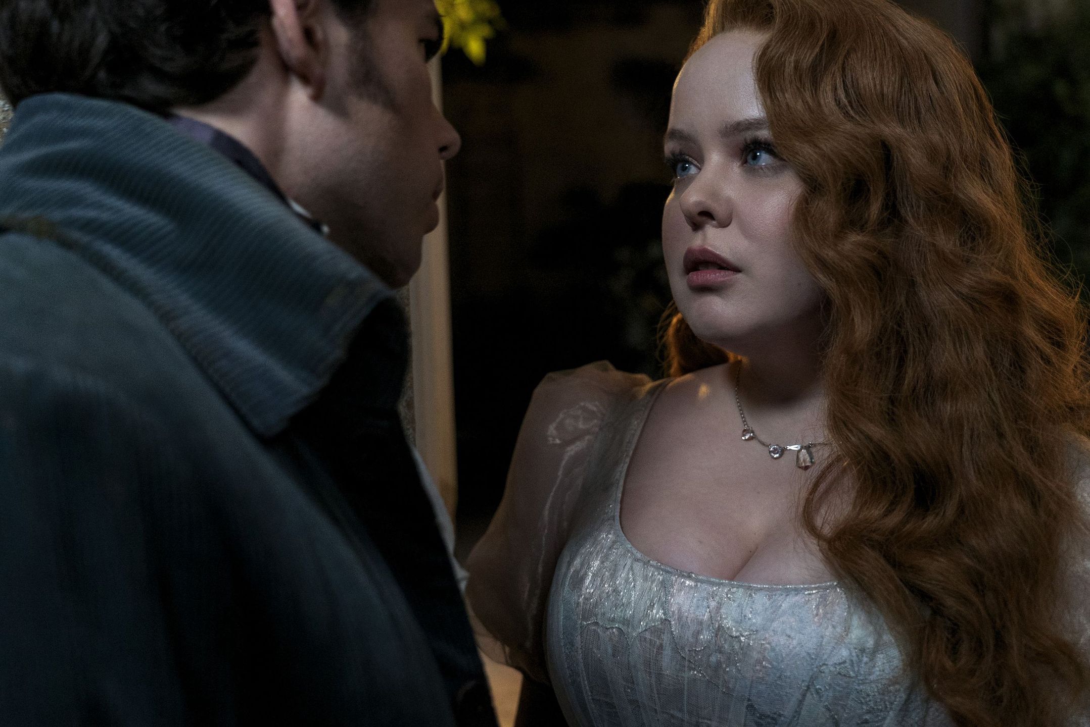 Bridgerton. (L to R) Luke Newton as Colin Bridgerton, Nicola Coughlan as Penelope Featherington in episode 302 of Bridgerton. Cr. Liam Daniel/Netflix © 2023
2