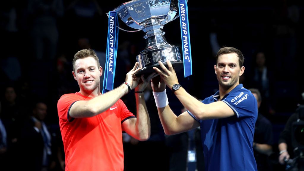 Getty Images / Julian Finney / Na zdjęciu: Jack Sock i Mike Bryan, triumfatorzy Finałów ATP World Tour 2018 w deblu