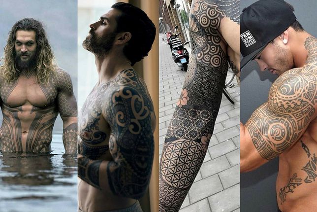 Wzory męskich tatuaży tribali 