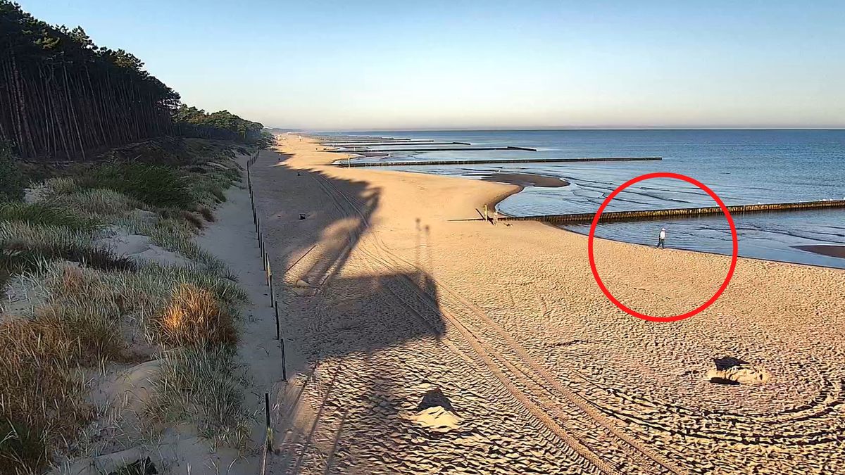 Ujęcie z plaży w Dźwirzynie.