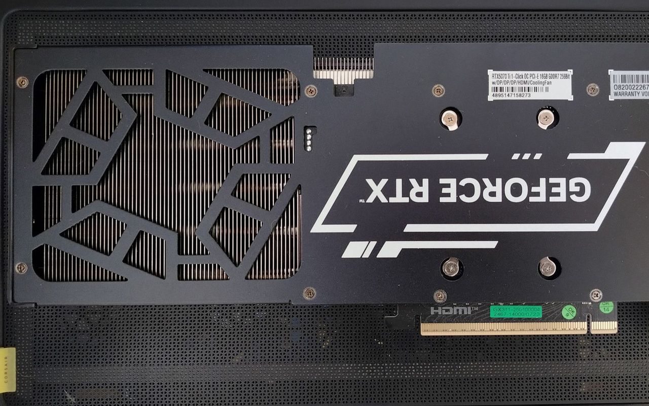 KFA2 RTX 5070 Ti 1-Click OC backplate