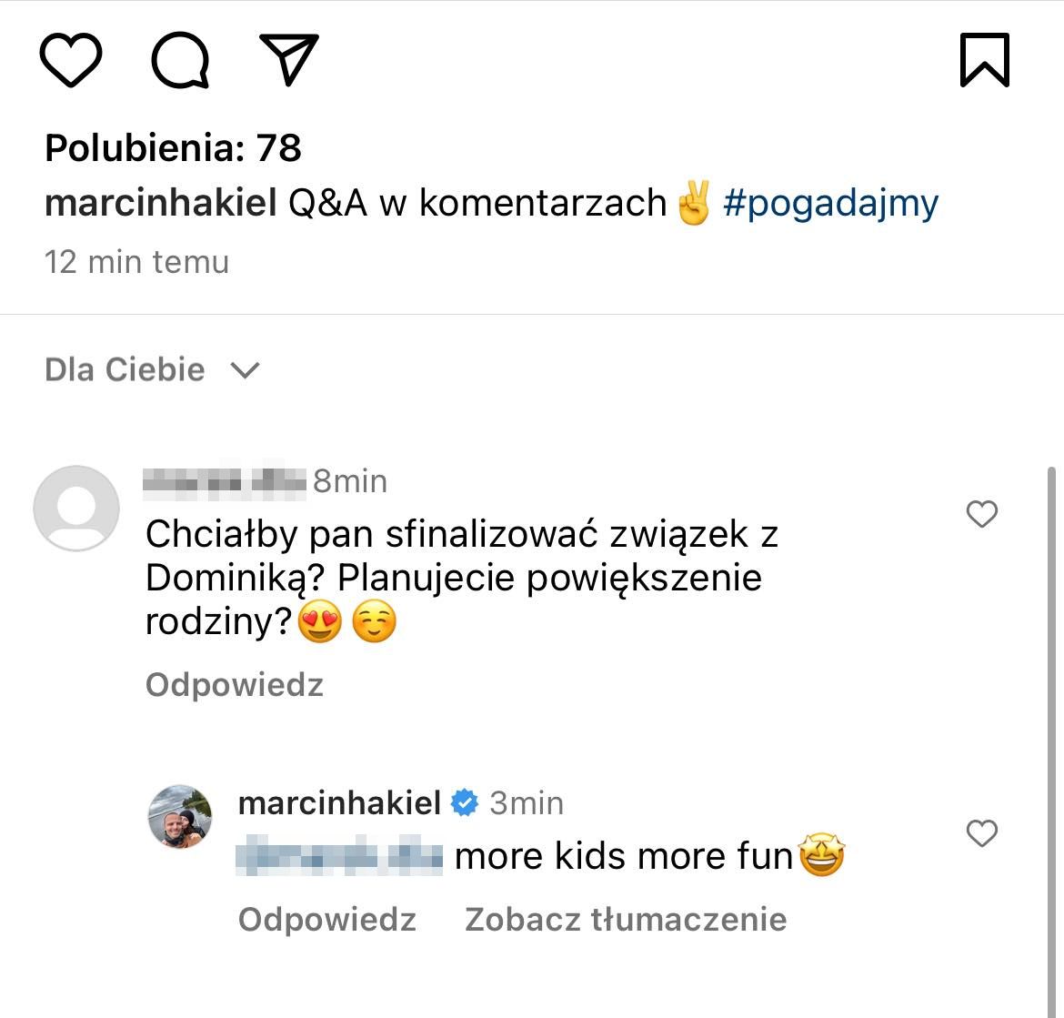 Marcin Hakiel zdradza, czy chciałby mieć więcej dzieci 