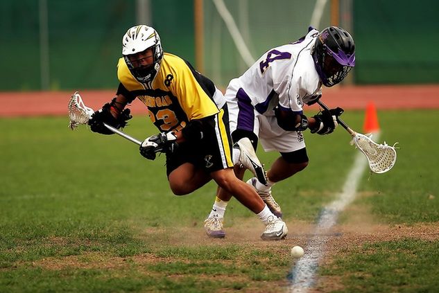 Do wyposażenia zawodników grających w lacrosse należą: kij zakończony siatką, kask i ochraniacze (źródło: pixabay.com)