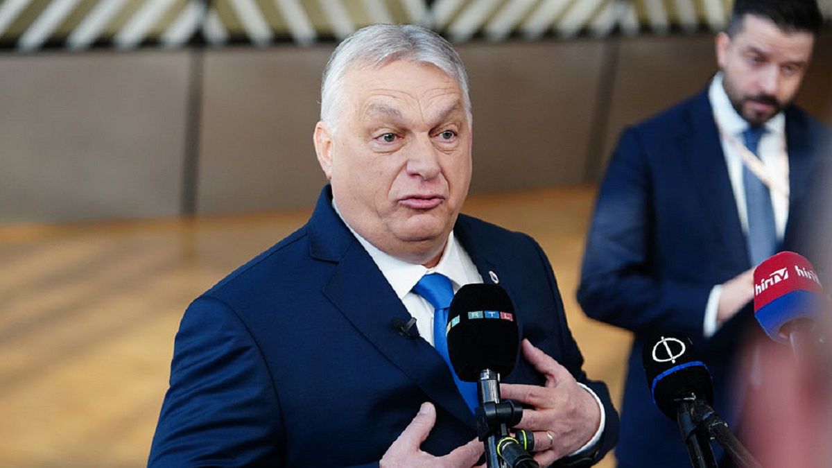 European Council Summit In Brussels
BRUSSELS, BELGIUM - MARCH 19:  Viktor Orban Prime Minister of Hungary speaks to the media prior the European Council summit on March 19, 2026 in Brussels, Belgium. European Union leaders were meeting to discuss the military escalation in the Middle East and its consequences for EU energy prices and energy security, among other topics. (Photo by Pier Marco Tacca/Getty Images)
Pier Marco Tacca