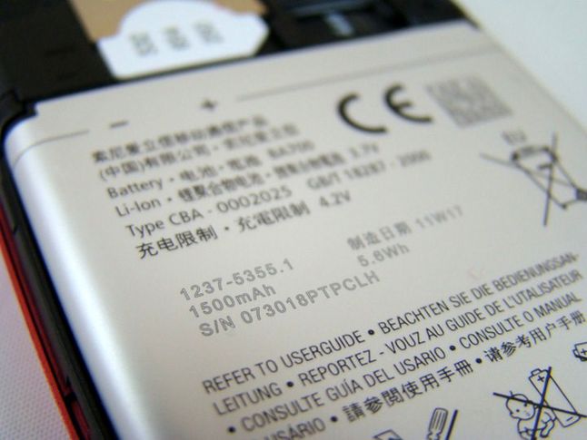 Sony-Ericsson Xperia ray - bateria