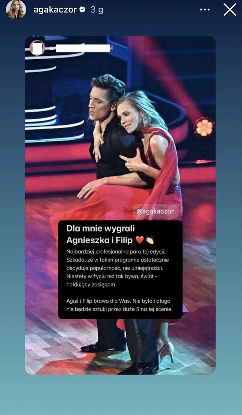 Stories, które opublikowała i usunęła Agnieszka Kaczorowska