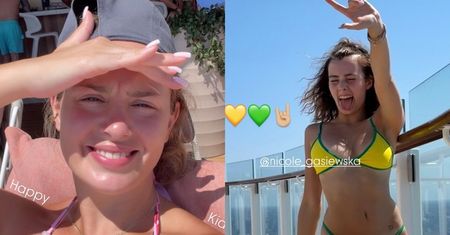 Wiktoria Gąsiewska byczy się z młodszą siostrą na pokładzie wycieczkowca. Wyglądają jak dwie krople wody? (FOTO)