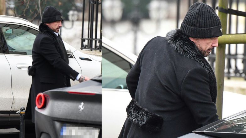 Patryk Vega wsiada do ferrari za 1,2 miliona złotych w czapce za ponad 2 tysiące złotych