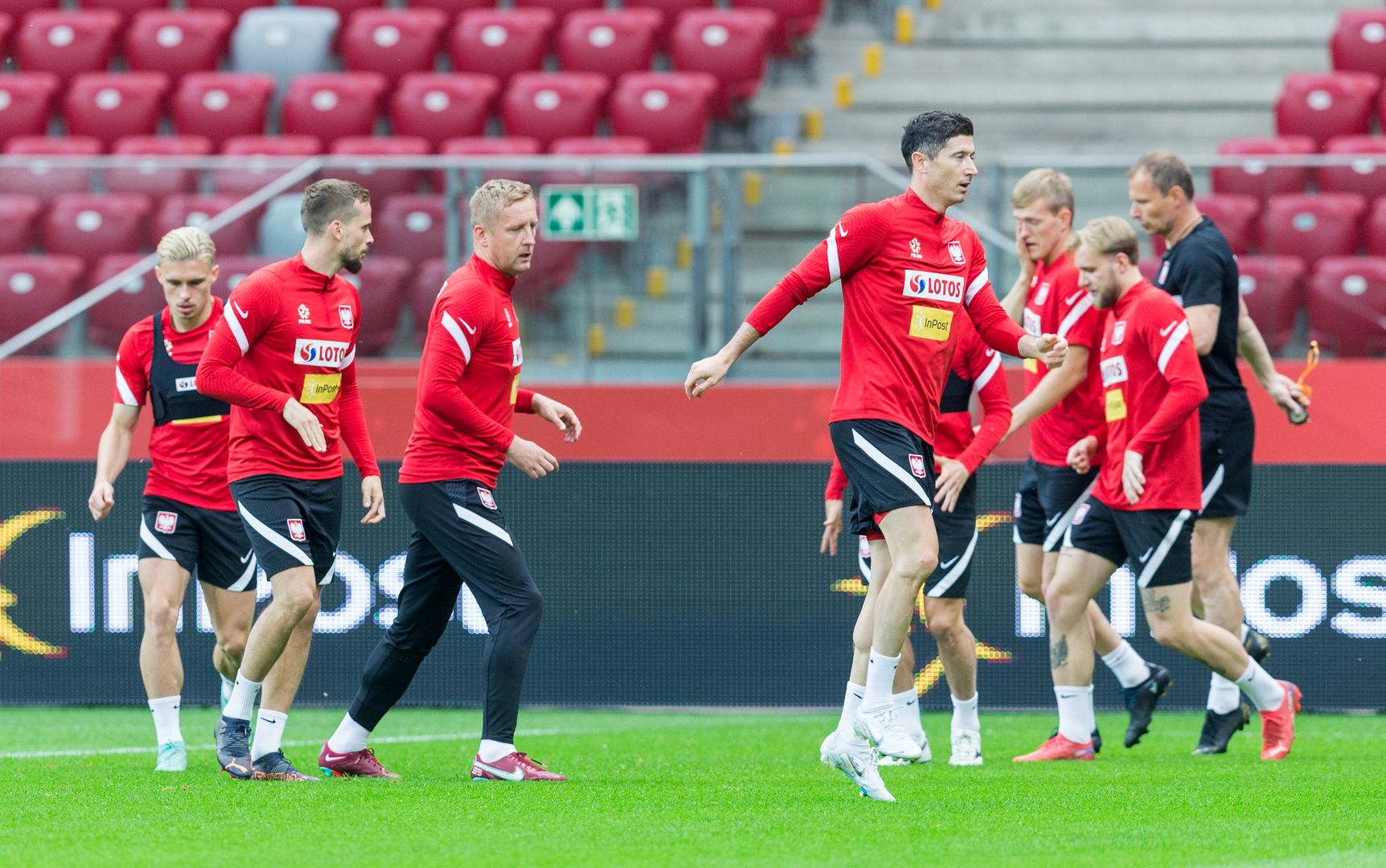 Kamil Glik,Robert Lewandowski before Europa Nations League match in Warsaw, Poland, on June 13, 2022. (Photo by Foto Olimpik/NurPhoto via Getty Images)