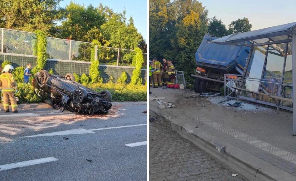 Pijany kierowca ciężarówki wjechał w autobus i auta. Wielu rannych