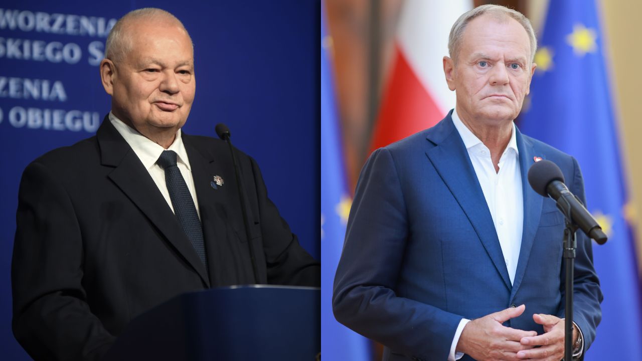 Od lewej: prezes NBP Adam Glapiński i premier Donald Tusk