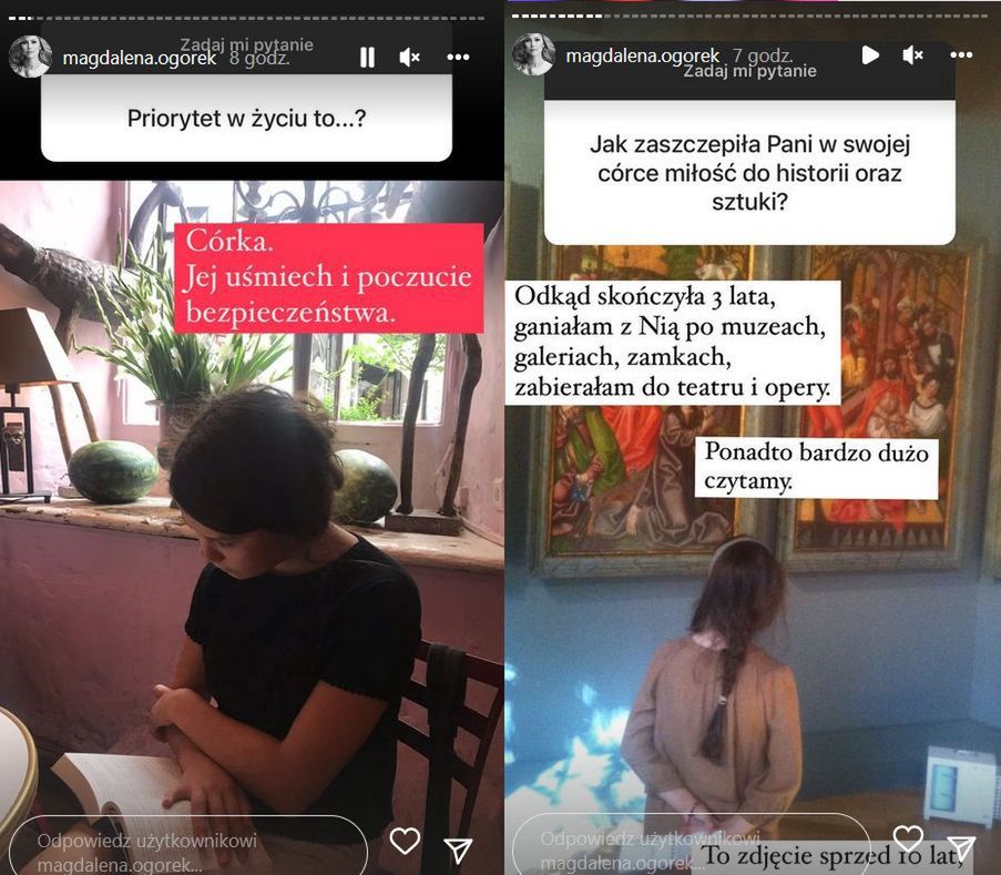 Magdalena Ogórek o córce na Instagramie