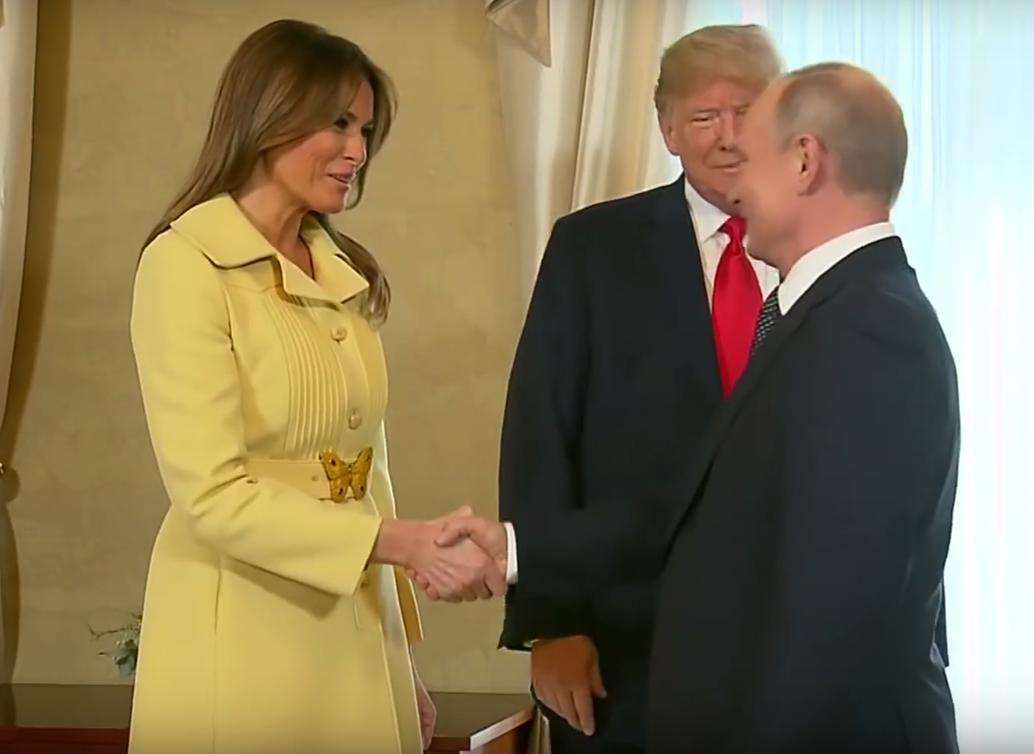 Przerażona Melania Trump na spotkaniu z Władimirem Putinem