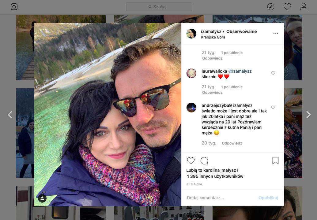 Żona Adama Małysza, Iza Małysz, na Instagramie