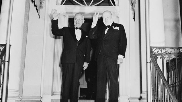 Prezydent USA Harry Truman i Winston Churchill w 1949 roku