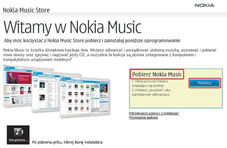 Kupowanie muzyki w internetowym sklepie Nokia Music