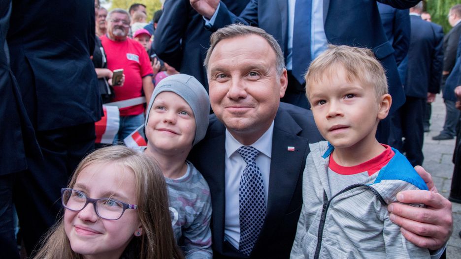 Drawsko Pomorskie. Prezydent Andrzej Duda na spotkaniu z mieszkańcami.