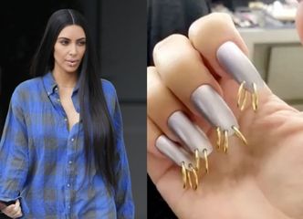 Kim Kardashian lansuje modę na... przekłute paznokcie (FOTO)