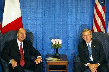 Chirac - Bush: rozbieżności pozostały