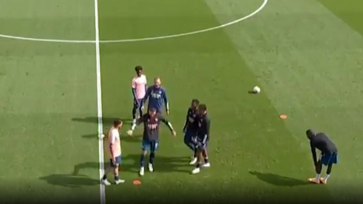 spięcie Daniego Ceballosa z Eddiem Nketiahem przed meczem Arsenal - Fulham