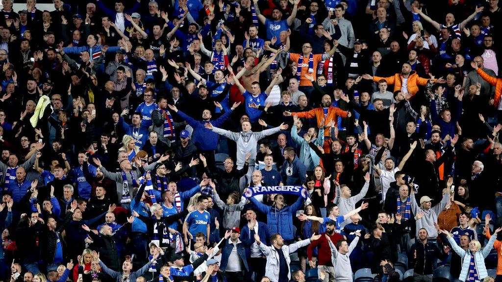 Getty Images / Na zdjęciu: kibice Glasgow Rangers