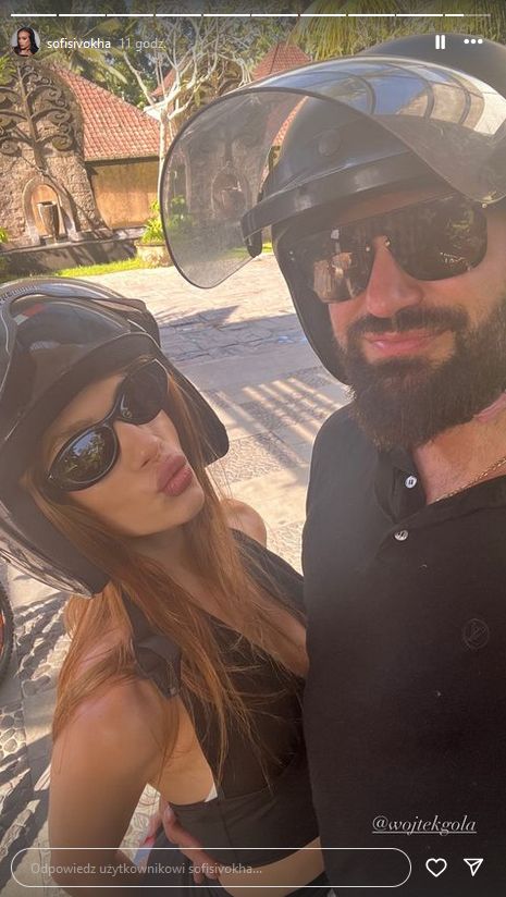 Wojtek Gola i Sofi na skuterze