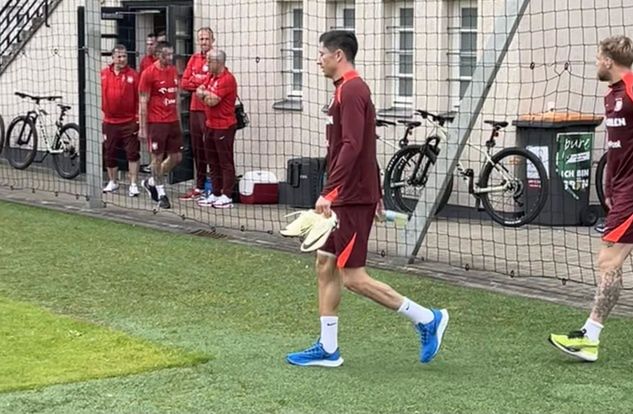 Lewandowski podczas wtorkowego treningu w Hanowerze