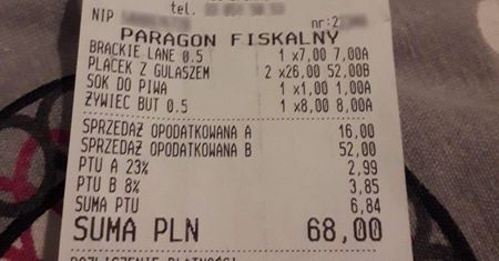 Obiad na urlopie nie musi kosztować kroci. Dowodem paragon z Beskidów