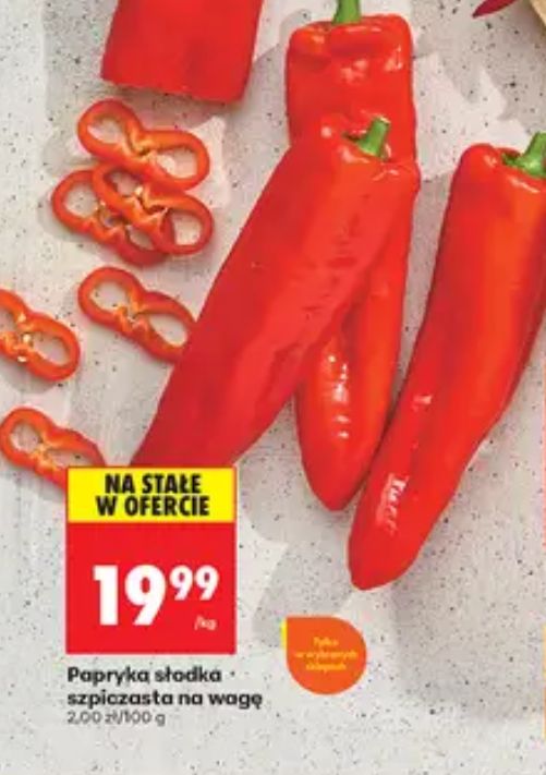 Papryka szpiczasta dostępna w promocji w dyskontach