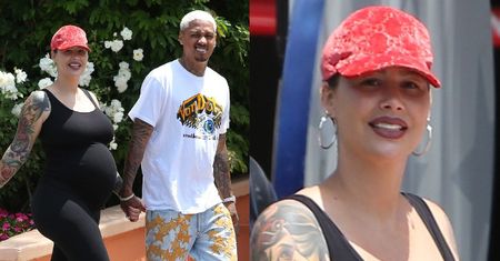 Wytatuowana i ciężarna Amber Rose pozdrawia z romantycznego spaceru z ukochanym (ZDJĘCIA)