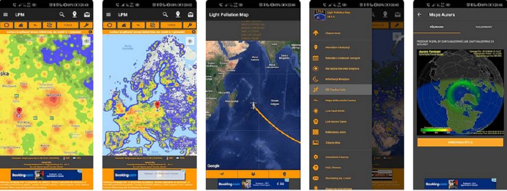 Aplikacja Light Pollution Map