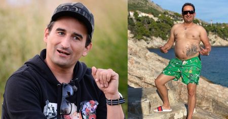 Zaokrąglony Misiek Koterski pozuje w kąpielówkach i zapewnia: "Z "Benem" musimy pobyć razem do końca września, potem wracam do formy" (FOTO)