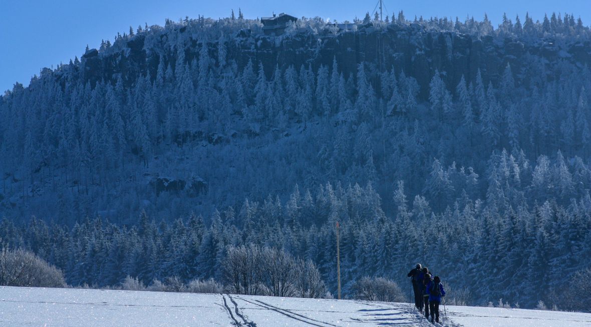 Widok na zimowy Szczeliniec 