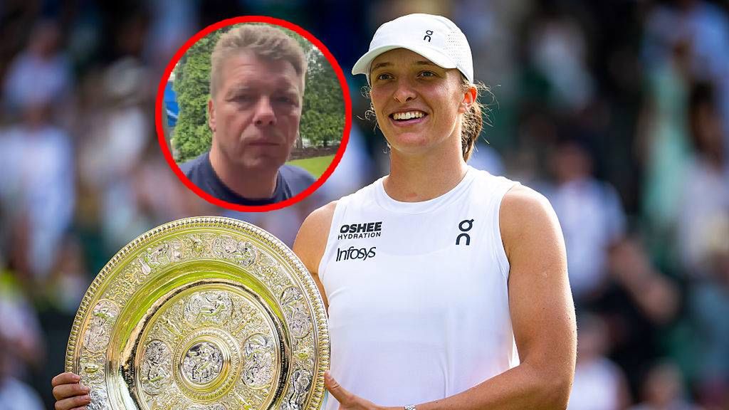 Getty Images / Robert Prange / Na zdjęciu: Iga Świątek, w kółeczku Adam Romer